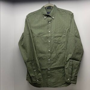 J. Crew Men's Green Plaid Button Down Shirt
